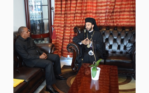 ΕΠΙΣΗΜΗ ΣΥΝΑΝΤΗΣΗ ΤΟΥ ΣΕΒ. ΜΗΤΡΟΠΟΛΙΤΗ ΜΕ ΤΟΝ ΝΕΟ ΓΕΡΟΥΣΙΑΣΤΗ-ΔΗΜΑΡΧΟ ΤΟΥ POINTE-NOIRE