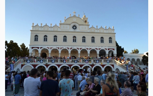 Η ΕΟΡΤΗ ΤΗΣ ΚΟΙΜΗΣΕΩΣ ΤΗΣ ΘΕΟΤΟΚΟΥ ΣΤΗΝ ΙΕΡΑ ΝΗΣΟ ΤΗΝΟ-ΣΥΜΜΕΤΟΧΗ ΤΟΥ ΕΠΙΣΚΟΠΟΥ ΜΠΡΑΖΑΒΙΛ 